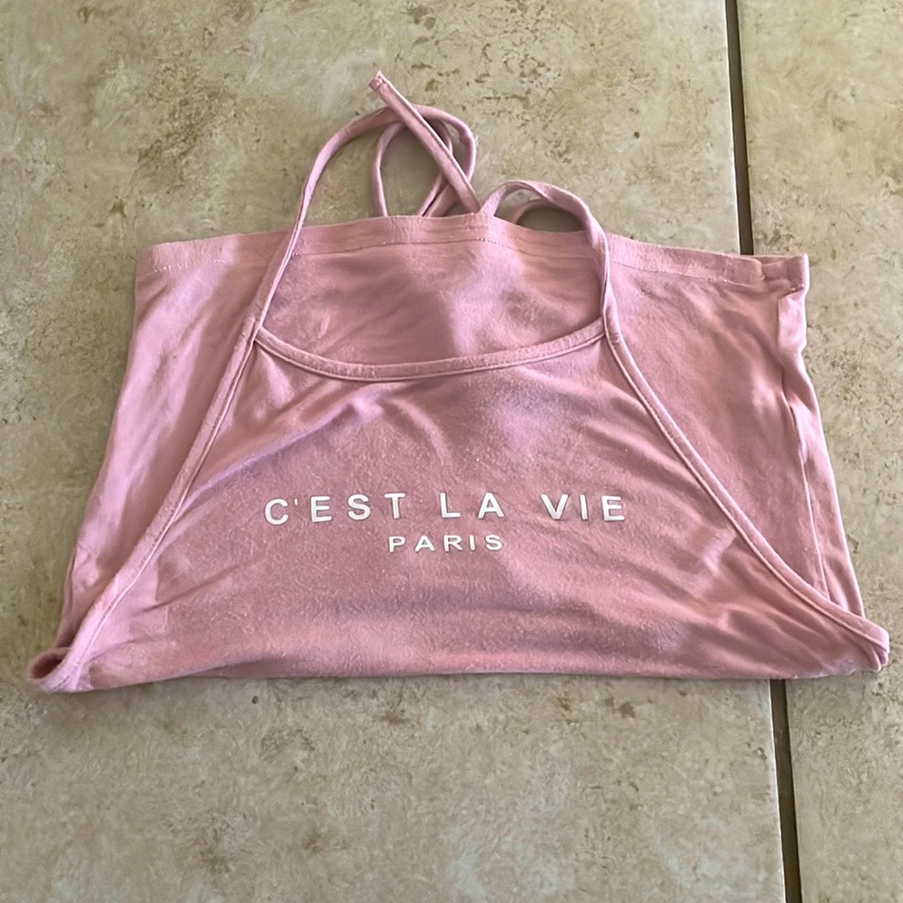 Pink C’est La Vie Tube Halter Top